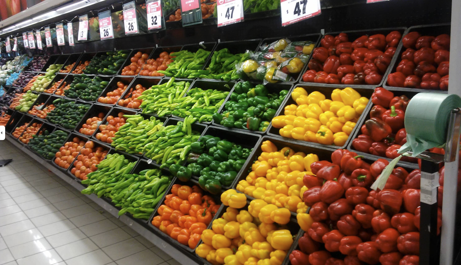 Fresh produce section at Jumbo supermarket